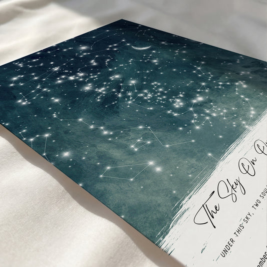 The Sky On Our Wedding Night personalized star map