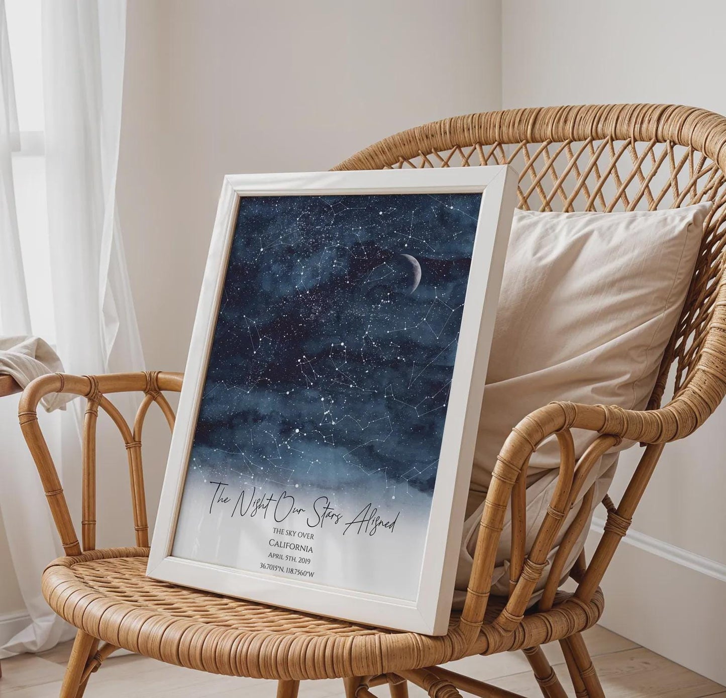 Custom Star Map, Gift for couple, Night sky print, Constellation map, Custom Star Map Easel sign, Custom Wedding Gift Anniversary gift