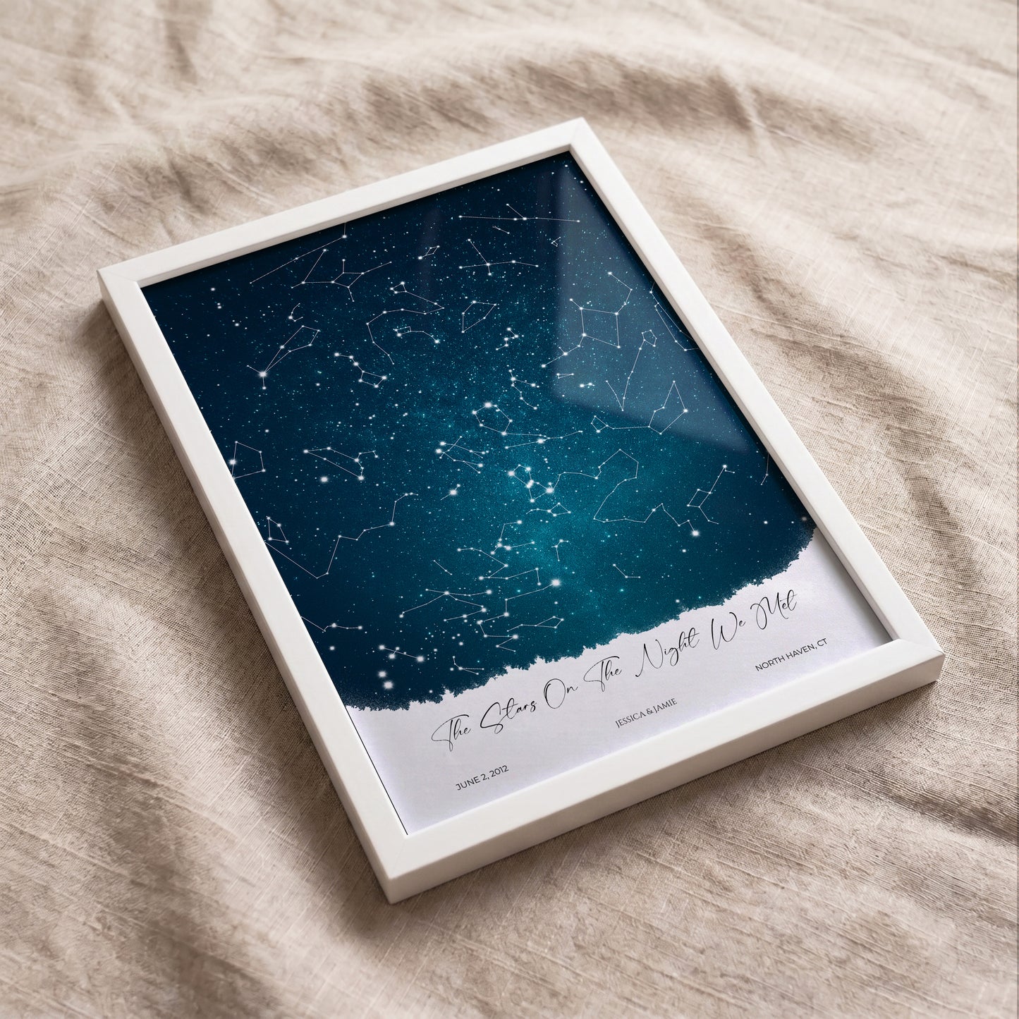 Personalized Star Map Print | Custom Night Sky Poster with Background & Landscape Options