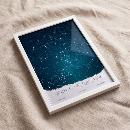 Personalized Star Map Print | Custom Night Sky Poster with Background & Landscape Options
