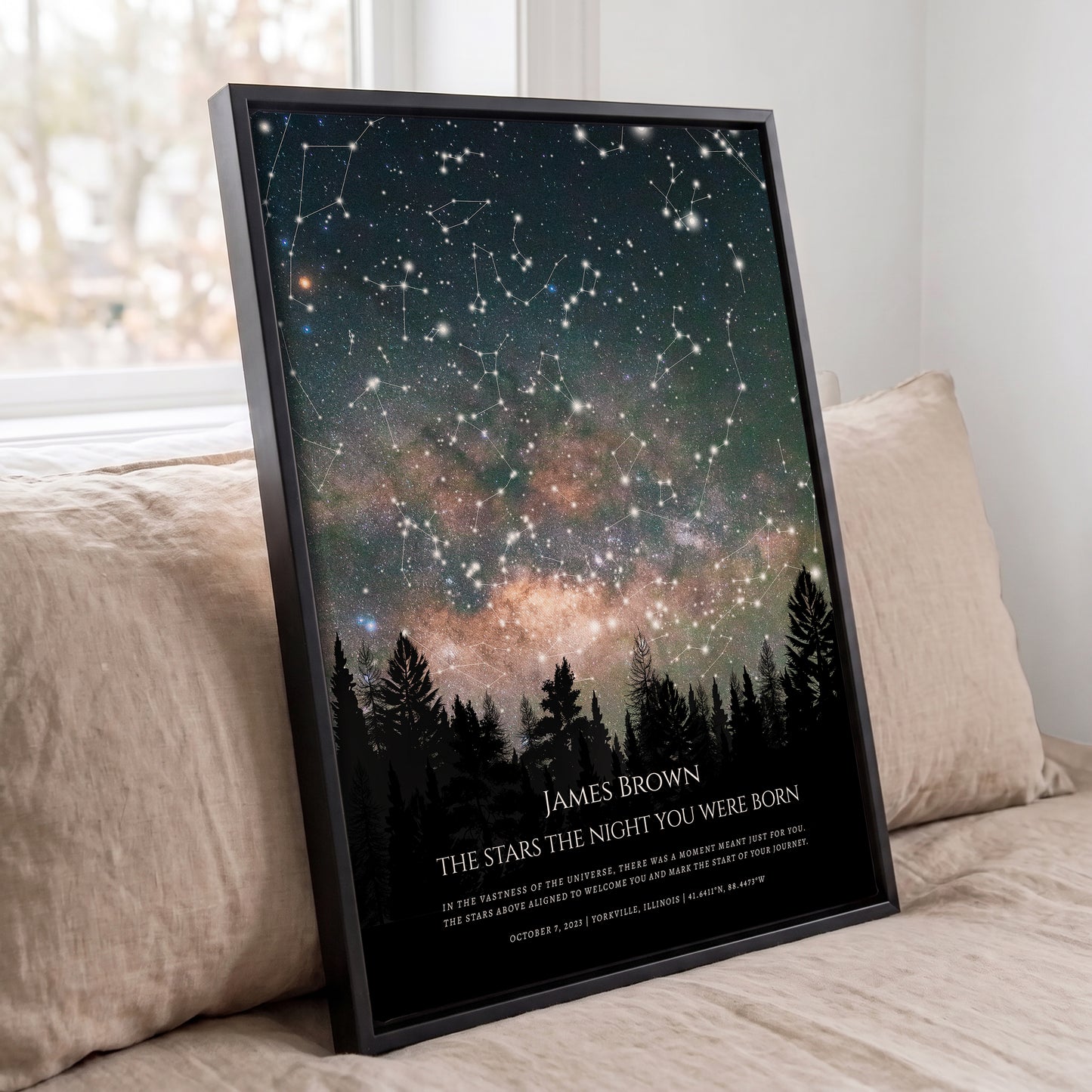 Personalized Star Map by Date, Custom Night Sky Print