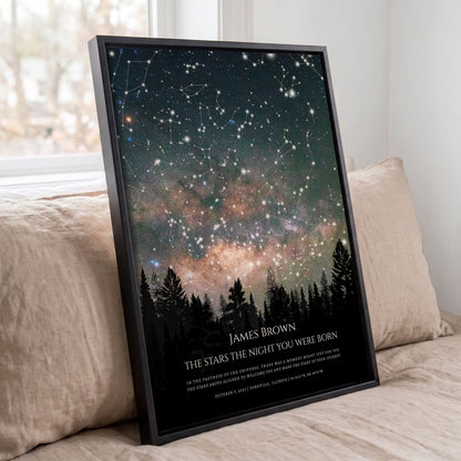 Personalized Star Map by Date, Custom Night Sky Print