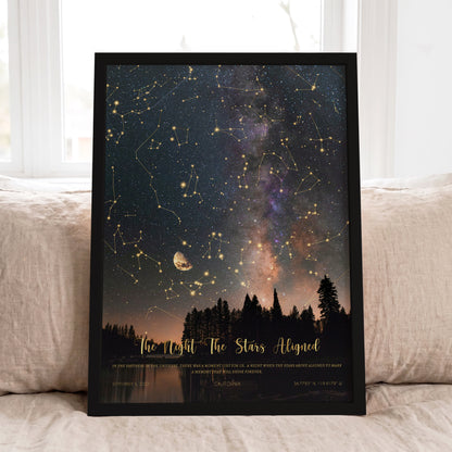 XStar Map Anniversary Gift, Night Sky By Date