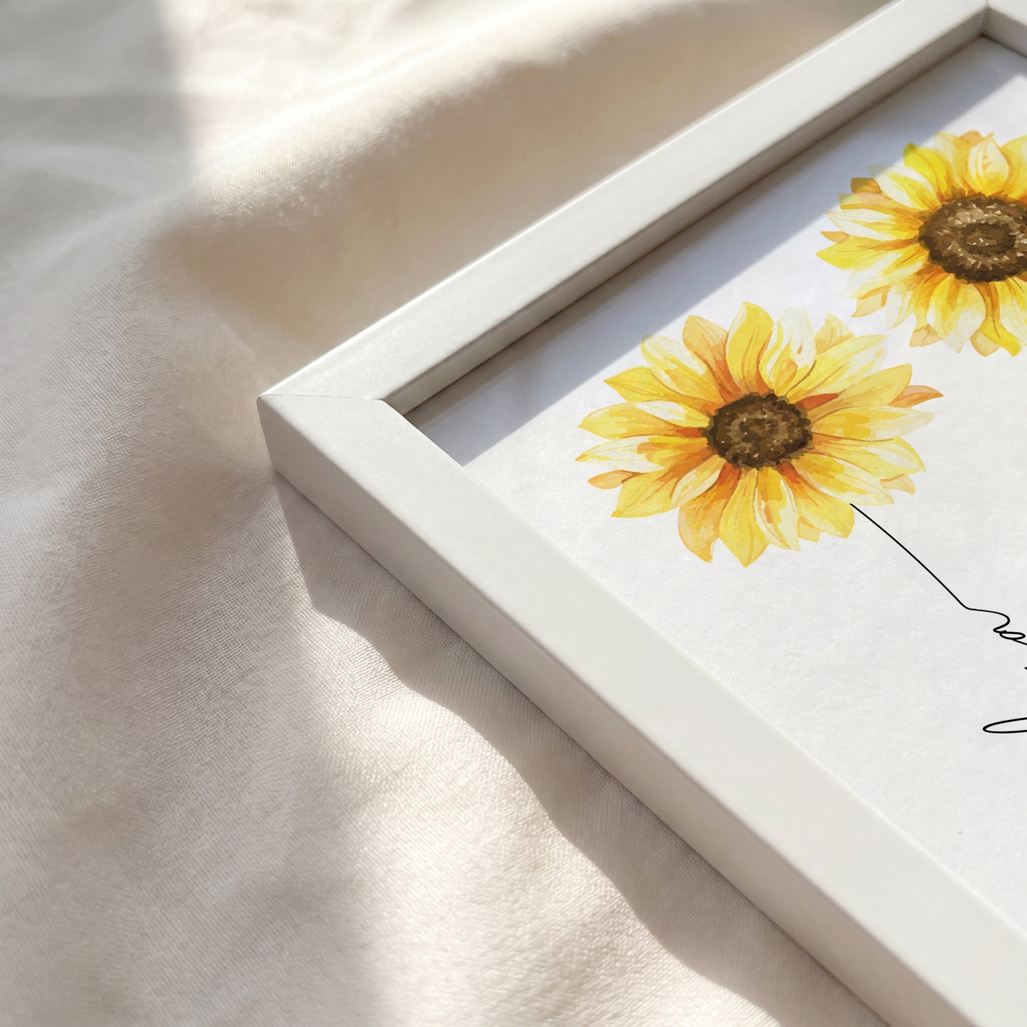 Personalized Sunflower Friends Print | Custom Name Floral Wall Art