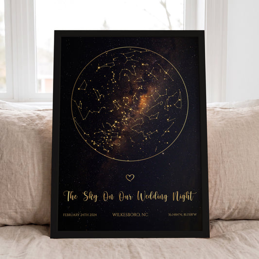 Custom Wedding Star Map | The Sky on Our Wedding Night Print
