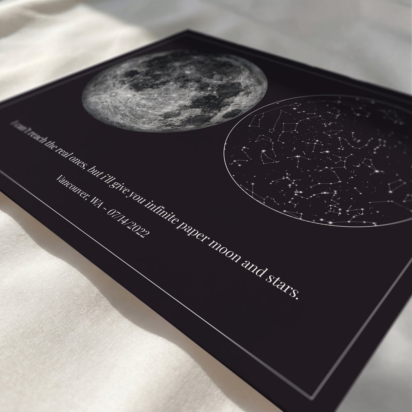Personalized Star Map & Moon Phase Print | Custom Night Sky Poster with Moon Phase