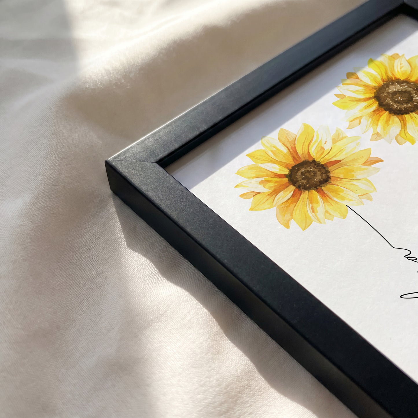 Personalized Sunflower Friends Print | Custom Name Floral Wall Art