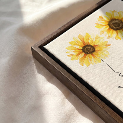 Personalized Sunflower Friends Print | Custom Name Floral Wall Art
