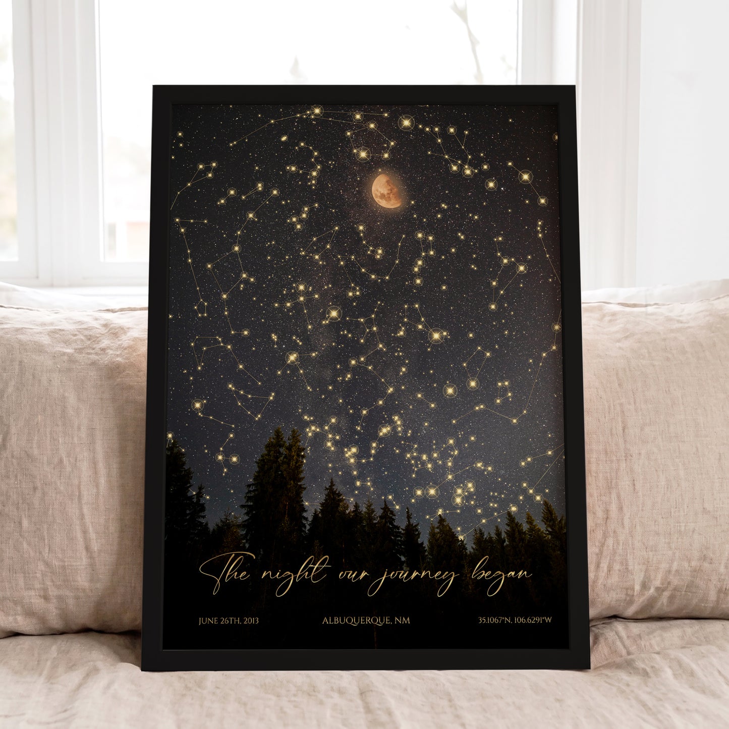 Personalized Forest Star Map | Custom Night Sky Print