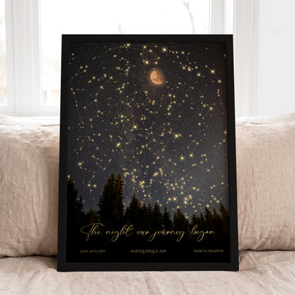 Personalized Forest Star Map | Custom Night Sky Print