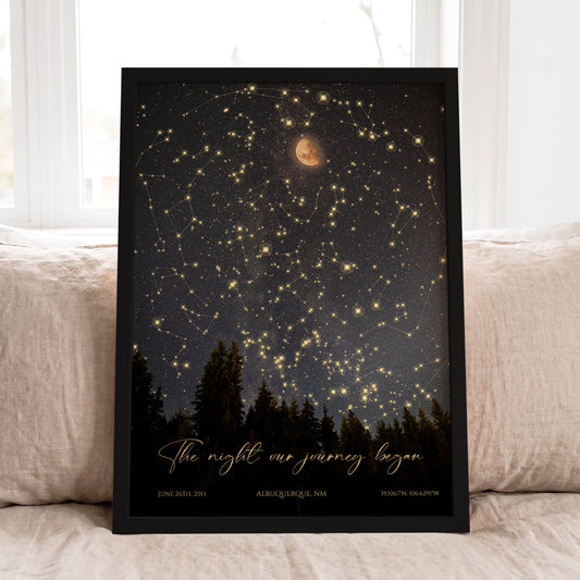 Personalized Forest Star Map | Custom Night Sky Print