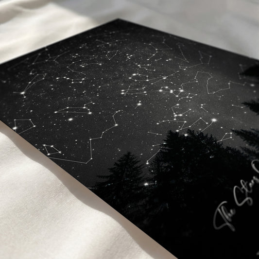 Personalized Star Map Print | Custom Night Sky Poster with Background & Landscape Options