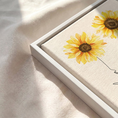 Personalized Sunflower Friends Print | Custom Name Floral Wall Art