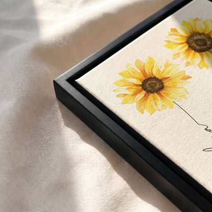 Personalized Sunflower Friends Print | Custom Name Floral Wall Art