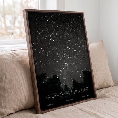 Personalized Star Map Print | Custom Night Sky Poster with Background & Landscape Options