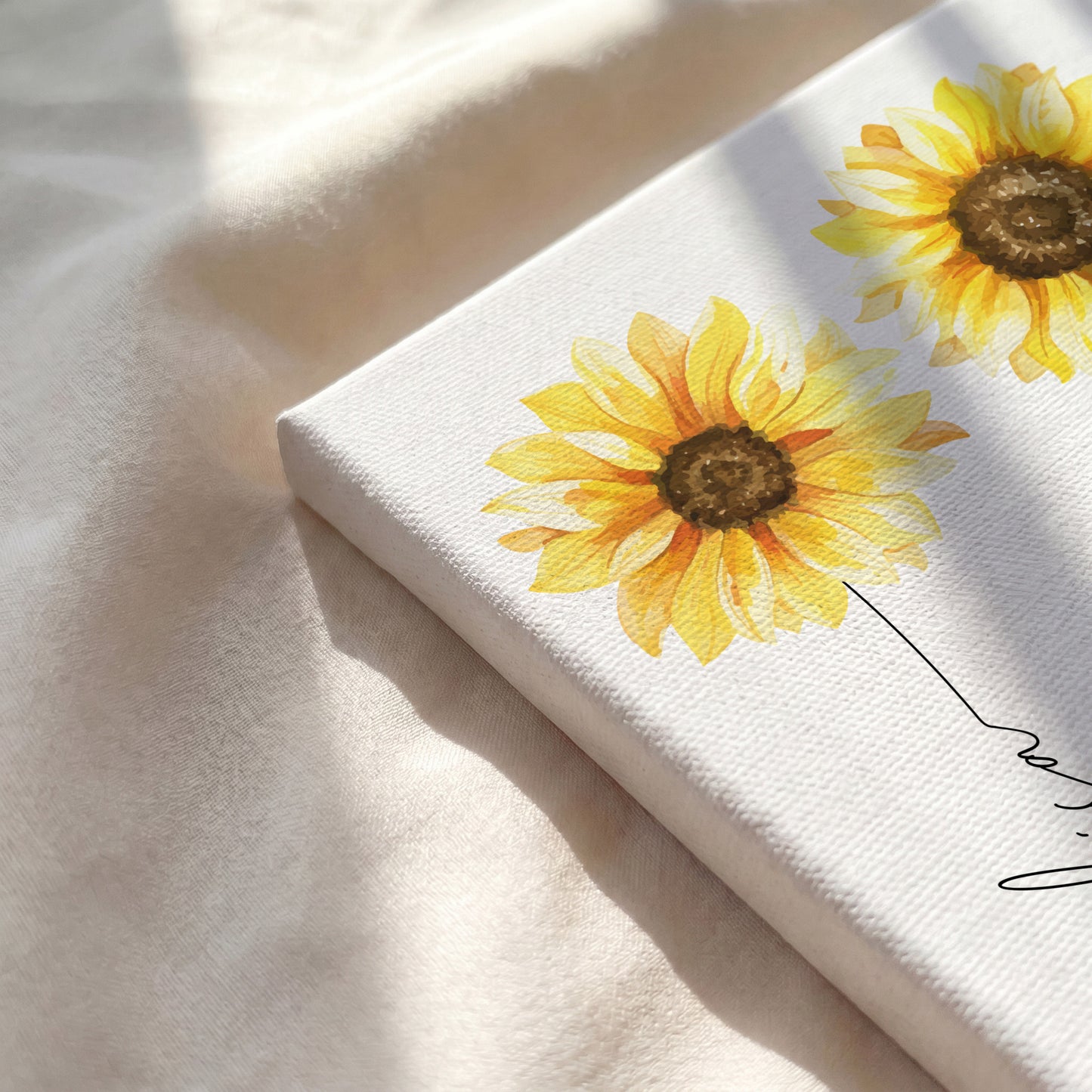 Personalized Sunflower Friends Print | Custom Name Floral Wall Art