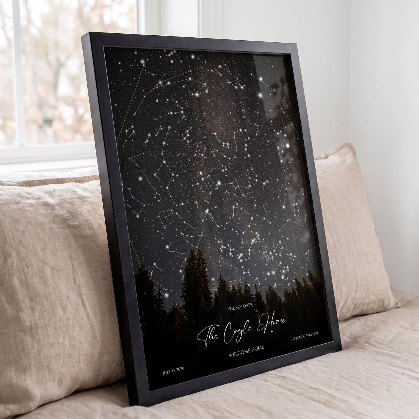 Personalized Forest Star Map | Custom Night Sky Print