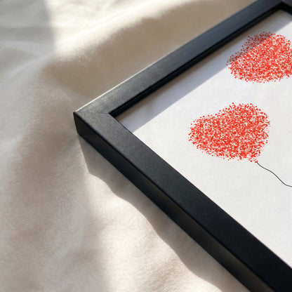 Custom Couple Heart Print - Personalized Names, Date & Quote Wall Art