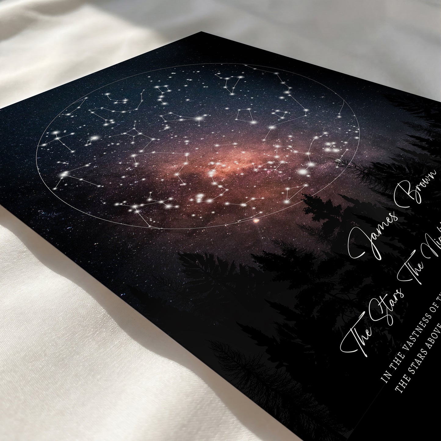 Framed Personalized Night Sky Print celebrating the stars from the night you were born.