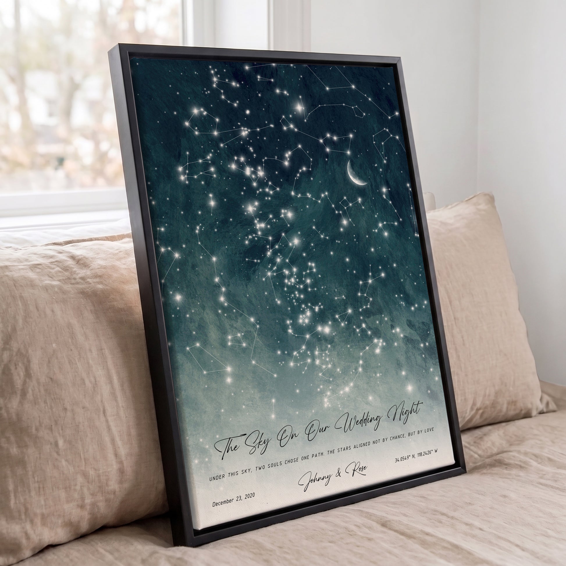 Romantic night sky print for newlyweds
