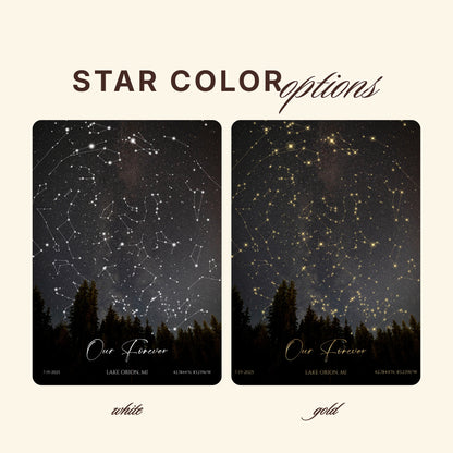 Personalized Forest Star Map | Custom Night Sky Print