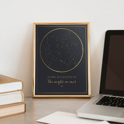 Custom Star Map Print: Personalized Celestial Sky, Any Date