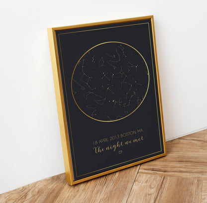 Custom Star Map Print: Personalized Celestial Sky, Any Date