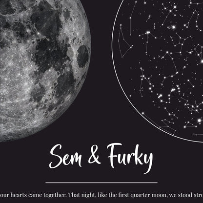 Anniversary Star Map with Moon Phase  Fuu54