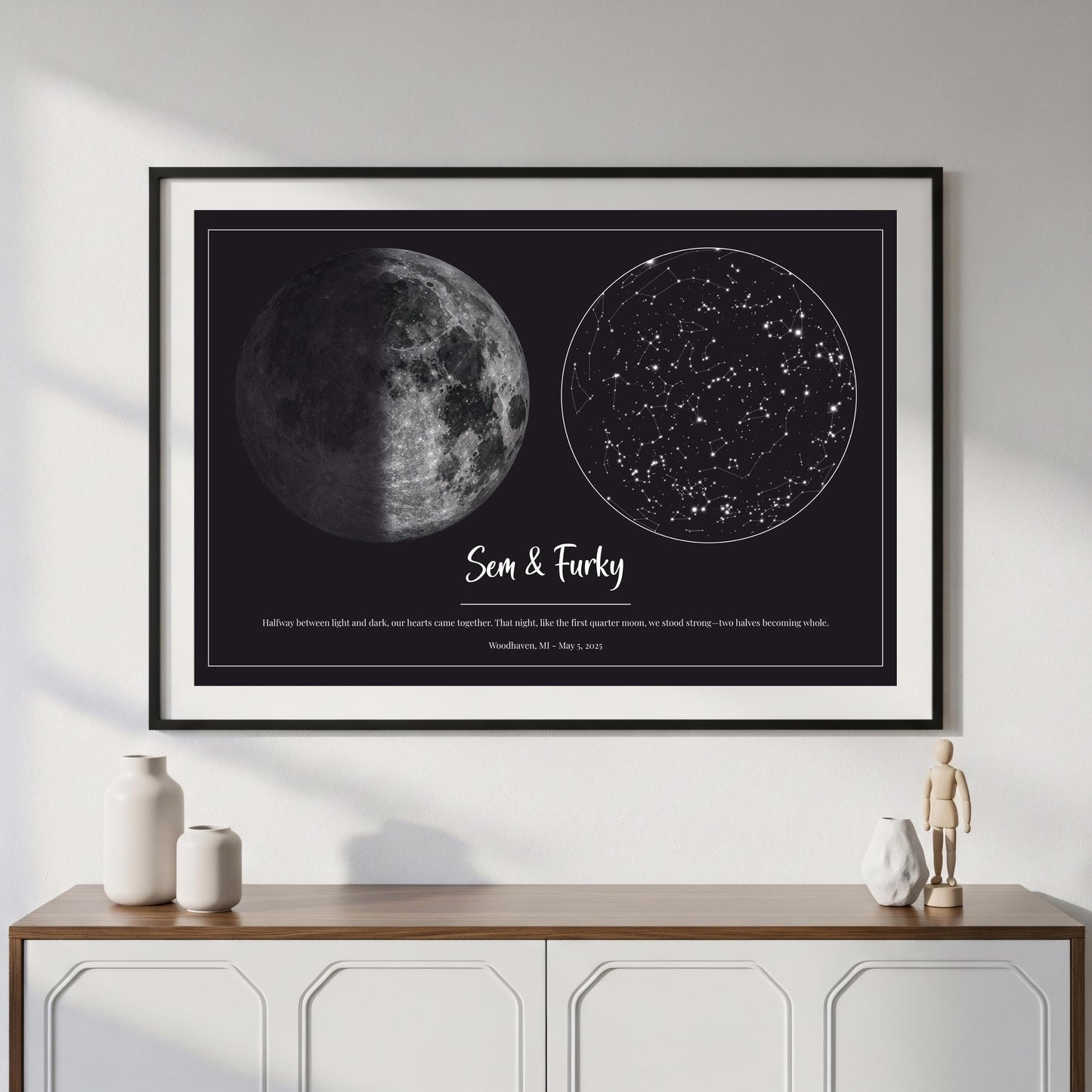 Anniversary Star Map with Moon Phase  Fuu54