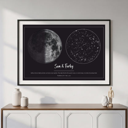 Anniversary Star Map with Moon Phase  Fuu54