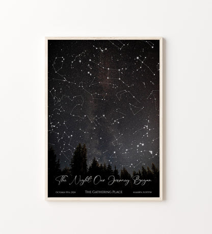 Personalized Star Map Print: Night Sky Constellation Gift