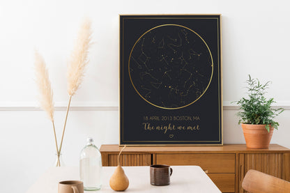 Custom Star Map Print: Personalized Celestial Sky, Any Date
