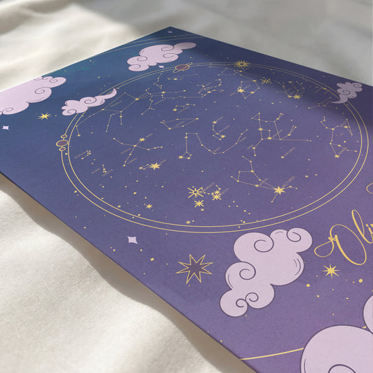 The Night You Were Born personalized star map for a baby girl